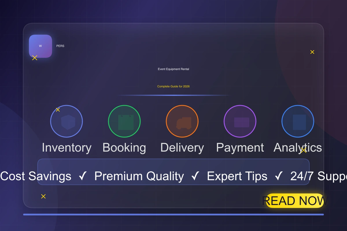 Complete guide to event equipment rental for 2026 - featuring inventory management, booking tips, cost savings strategies, and latest trends for party and event planning